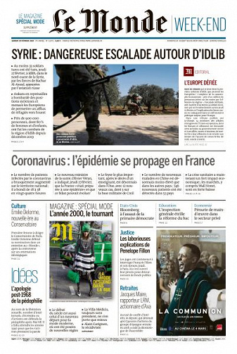 Le Monde du Samedi 29 Février 2020