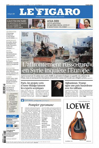 Le Figaro du Samedi 29 Février et Dimanche 1er Mars 2020