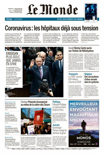 Le Monde du Dimanche 1er et Lundi 2 Mars 2020