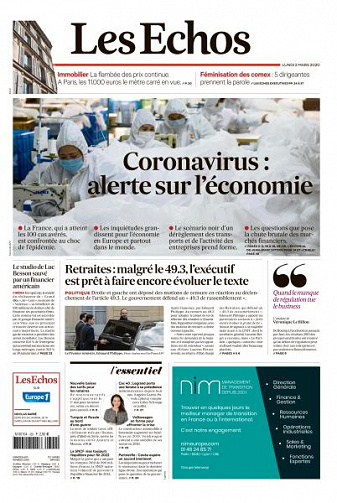 Les Echos du Lundi 2 Mars 2020