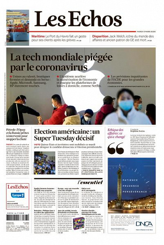 Les Echos du Mardi 3 Mars 2020
