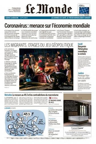 Le Monde du Mercredi 4 Mars 2020