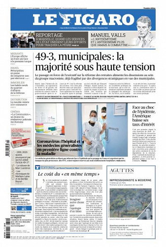 Le Figaro du Mercredi 4 Mars 2020