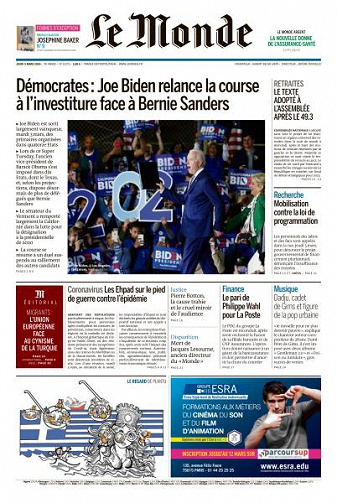 Le Monde du Jeudi 5 Mars 2020