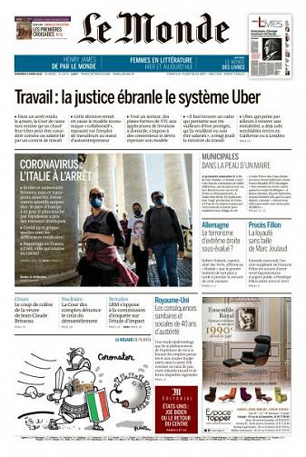 Le Monde du Vendredi 6 Mars 2020