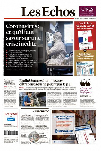 Les Echos du Vendredi 6 et Samedi 7 Mars 2020