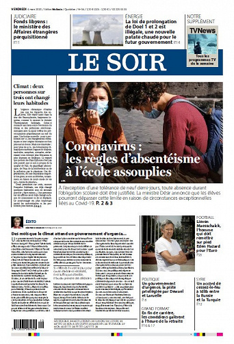 Le Soir - Vendredi 6 Mars 2020