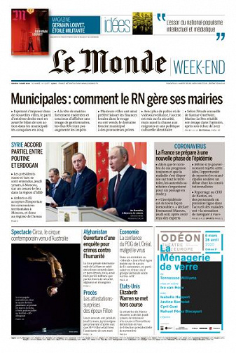 Le Monde du Samedi 7 Mars 2020