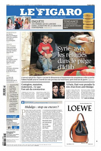 Le Figaro du Samedi 7 et Dimanche 8 Mars 2020