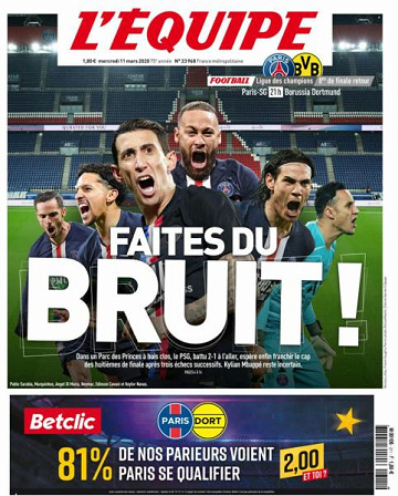 L’equipe du Mercredi 11 Mars 2020