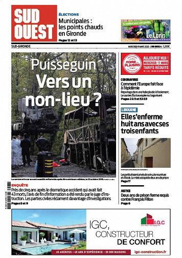 Sud Ouest Sud-Gironde - Mercredi 11 Mars 2020
