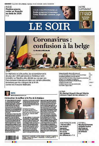 Le Soir - Mercredi 11 Mars 2020