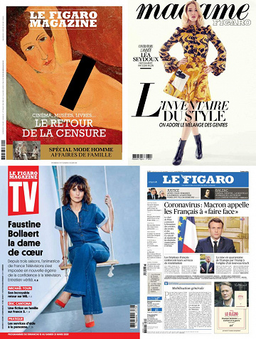 Pack Le Figaro et ses 3 suppléments - Vendredi 13 Mars 2020