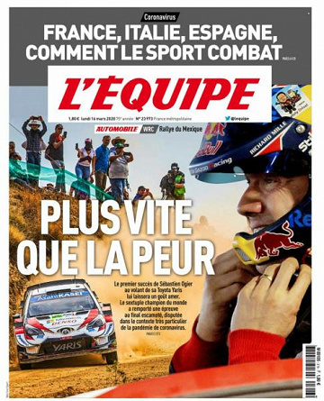 L’equipe du Lundi 16 Mars 2020