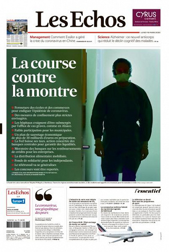 Les Echos du Lundi 16 Mars 2020