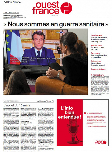 Ouest France - Mardi 17 Mars 2020