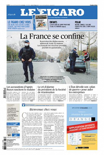 Le Figaro du Mercredi 18 Mars 2020