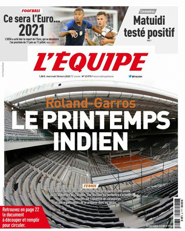 L’equipe du Mercredi 18 Mars 2020
