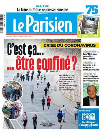 Le Parisien du Vendredi 20 Mars 2020