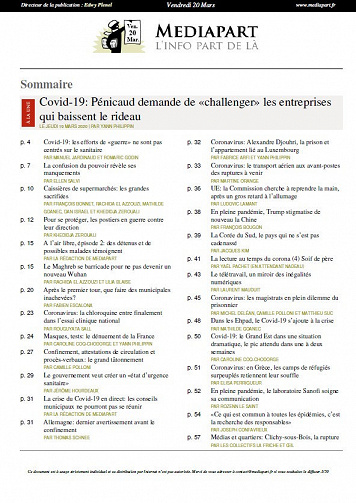 Mediapart - Vendredi 20 Mars 2020