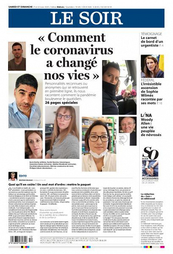 Le Soir - 21-22 Mars 2020