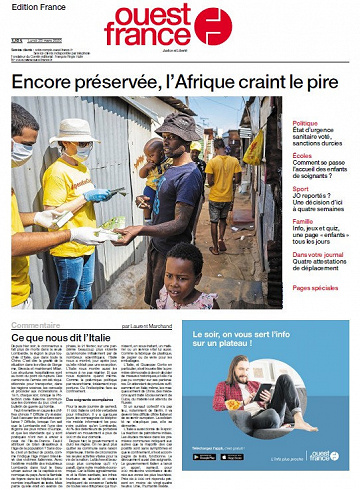 Ouest France - Lundi 23 Mars 2020
