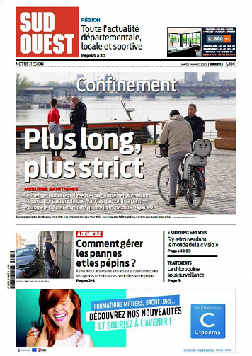 Sud Ouest  - Mardi 24 Mars 2020