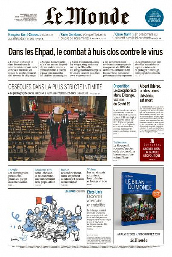 Le Monde du Mercredi 25 Mars 2020