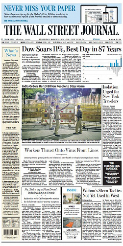 The Wall Street Journal - Wednesday, March 25, 2020
