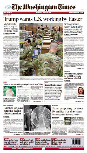 The Washington Times - Wednesday, March 25, 2020