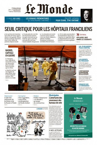 Le Monde du Vendredi 27 Mars 2020