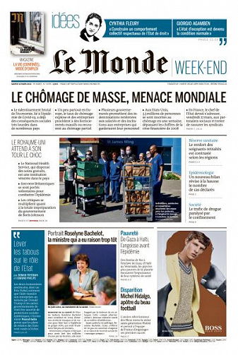 Le Monde du Samedi 28 Mars 2020