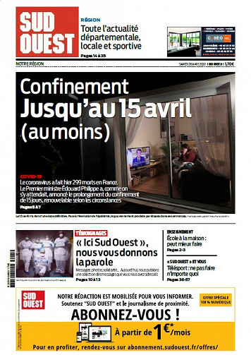 Sud Ouest - Samedi 28 Mars 2020