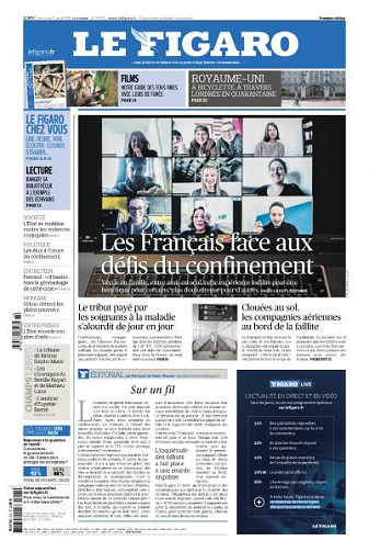 Le Figaro du Mercredi 1er Avril 2020