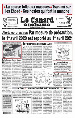 Le Canard enchaîné N°5186 - 1er au 7  Avril 2020