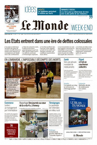 Le Monde du Samedi 4 Avril 2020