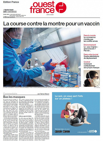 Ouest France - Lundi 6 Avril 2020