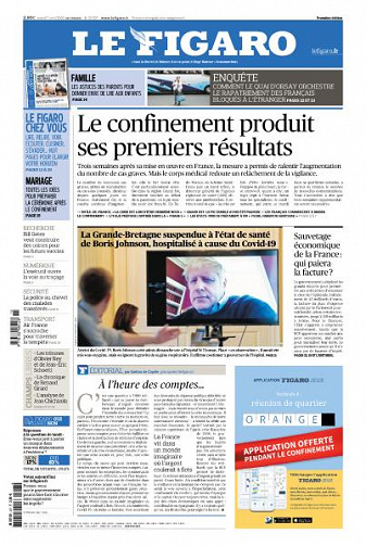 Le Figaro du Mardi 7 Avril 2020