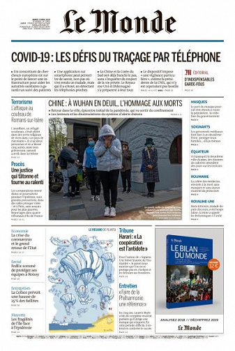 Le Monde du Mardi 7 Avril 2020