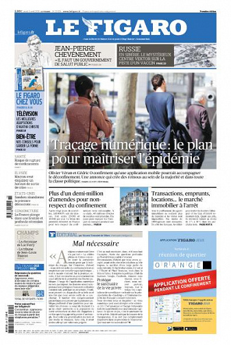 Le Figaro du Jeudi 9 Avril 2020