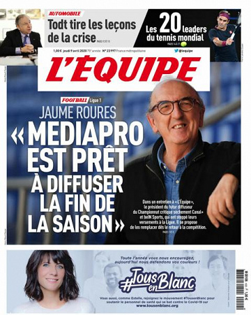 L’equipe du Jeudi 9 Avril 2020
