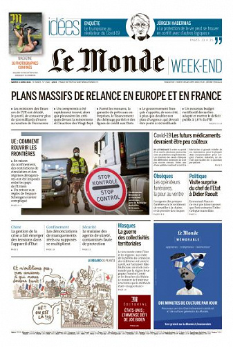 Le Monde du Samedi 11 Avril 2020