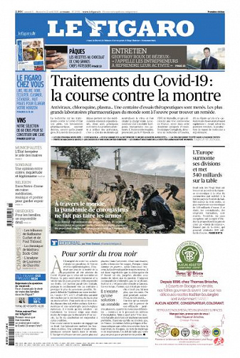 Le Figaro du Samedi 11 et Dimanche 12 Avril 2020
