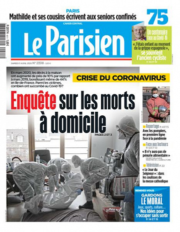 Le Parisien du Samedi 11 Avril 2020