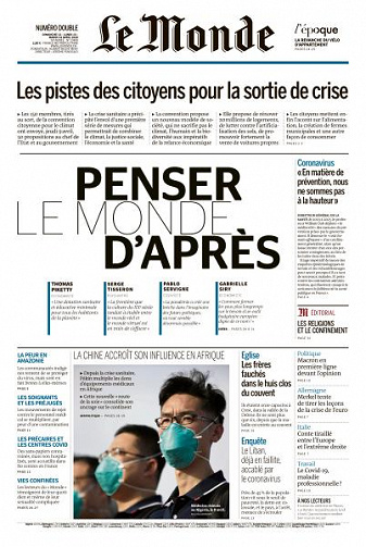 Le Monde du Dimanche 12 et Mardi 14 Avril 2020