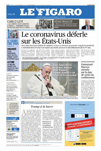 Le Figaro du Lundi 13 Avril 2020