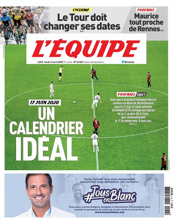 L’equipe du Mardi 14 Avril 2020
