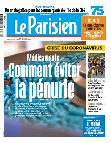 Le Parisien du Jeudi 16 Avril 2020
