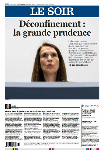 Le Soir - Jeudi 16 Avril 2020
