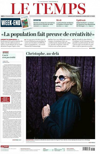 Le Temps - 18-19 Avril 2020